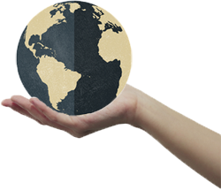 image of a hand holding a globe