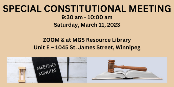 Special Constitutional Meeting, Mar 11, 2023 9:30 am to 10 pm